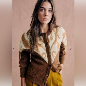 Sezane Margaux Cardigan Brown / Camel - Size XXL
